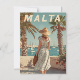 Malta 50er Vintage Reise Postkarte
