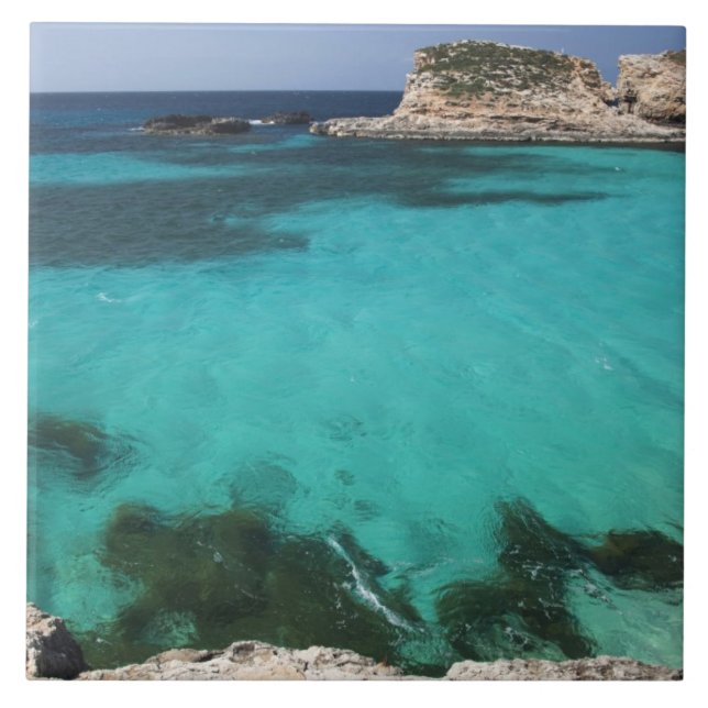 Malta, Comino Island, die Blaue Lagune Fliese (Vorderseite)