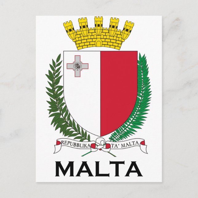 MALTA - Emblem/Wappen/Symbol/Flagge Postkarte (Vorderseite)
