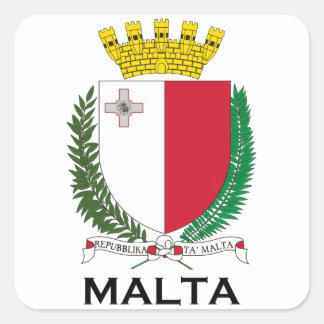 MALTA - Emblem/Wappen/Symbol/Flagge Quadratischer Aufkleber