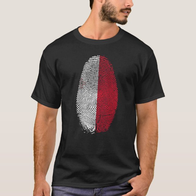 Malta Flag Fingerprint Es ist in meiner DNA für Ma T-Shirt (Vorderseite)