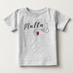 Malta Flag Heart Baby T-shirt