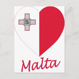 Malta Flag Heart Postkarte