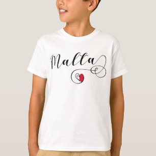 Malta Flag Heart T-Shirt