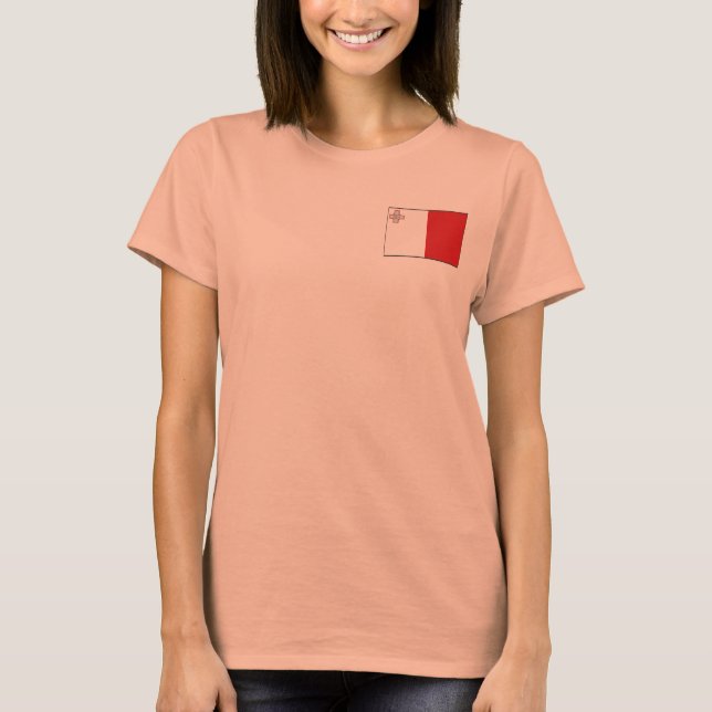 Malta Flag + Karte T - Shirt (Vorderseite)