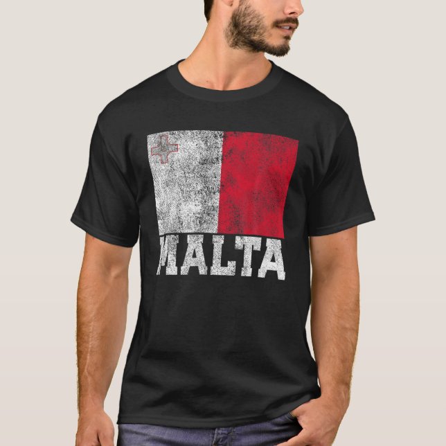 Malta Flag National Pride Roots Country Family Nat T-Shirt (Vorderseite)