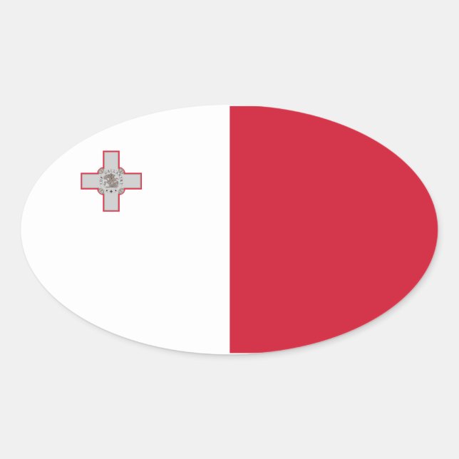 Malta Flag Oval Sticker (Vorderseite)