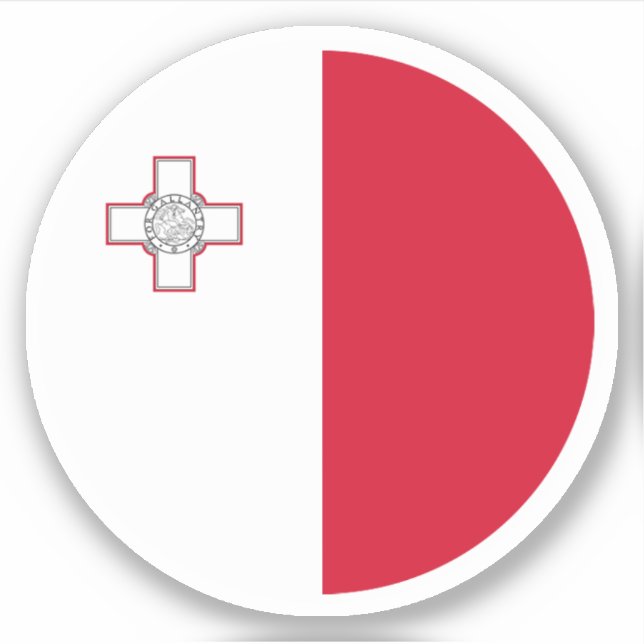 Malta Flag Round Sticker (Vorderseite)