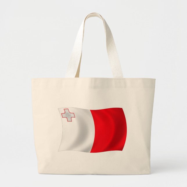 Malta Flag Tote Bag Jumbo Stoffbeutel (Vorne)