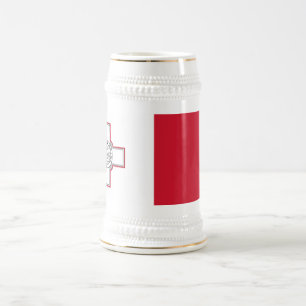 Malta-Flagge Bierglas