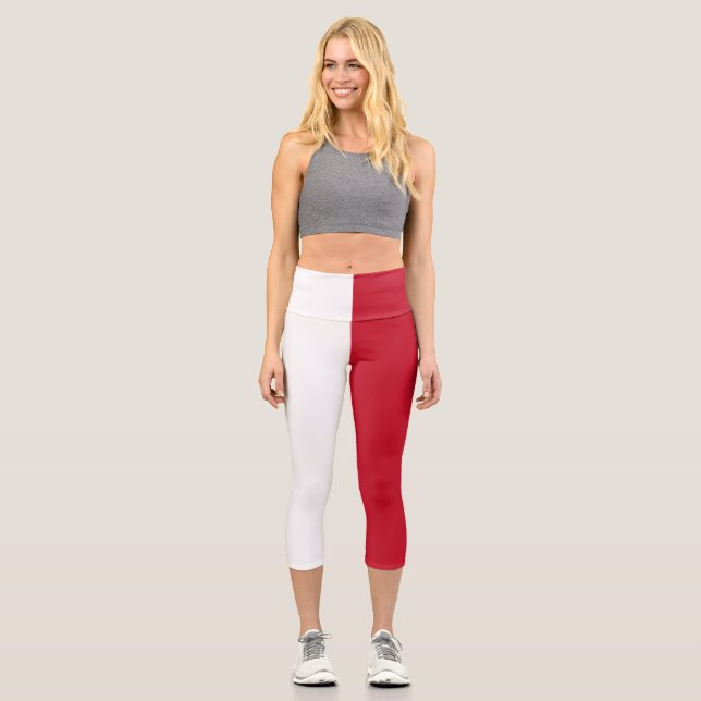 Malta-Flagge Capri Leggings (Vorderseite)
