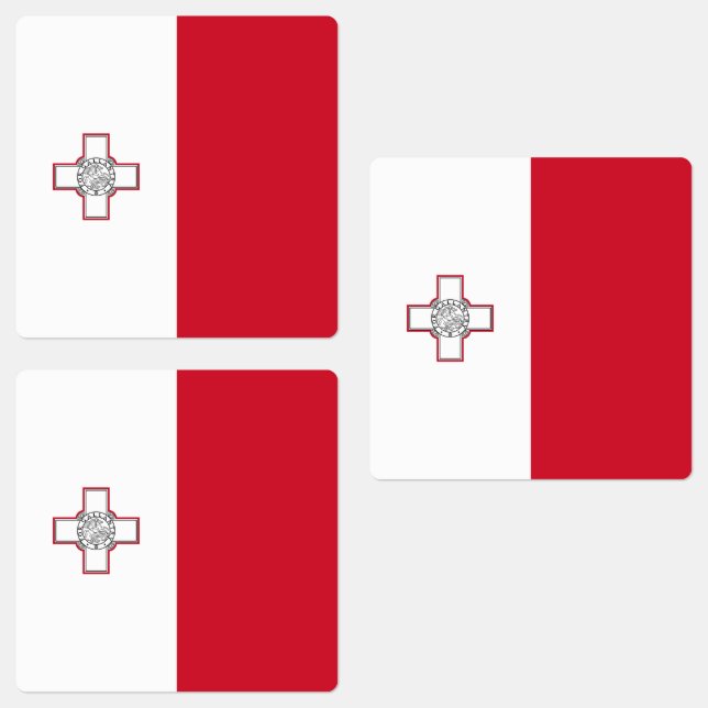 Malta-Flagge Etiketten (Gruppe)