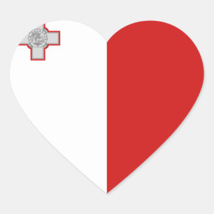 Malta-Flagge Herz-Aufkleber