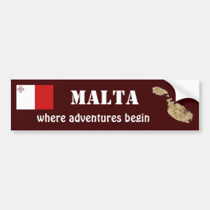 Malta-Flagge + Karte Aufkleber Autoaufkleber
