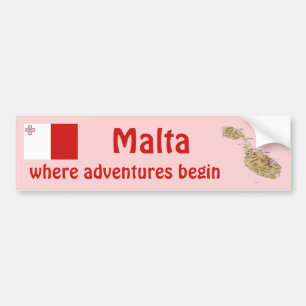 Malta-Flagge + Karte Aufkleber Autoaufkleber