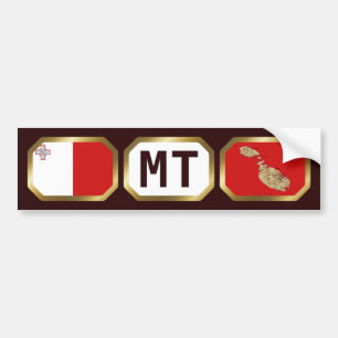 Malta-Flagge-Karte-Code-Aufkleber Autoaufkleber