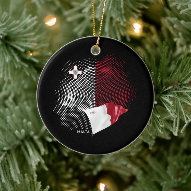 Malta-Flagge Keramik Ornament (Baum)