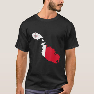 Malta Flagge Kontur Malta T-Shirt
