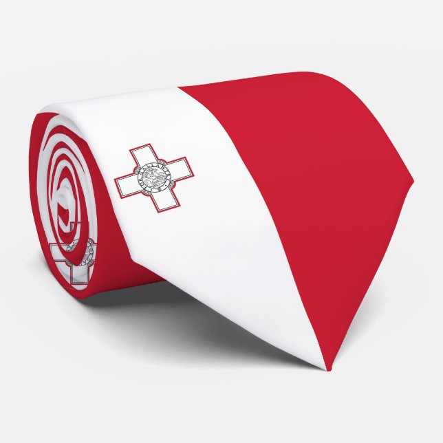 Malta-Flagge Krawatte (Gerollt)