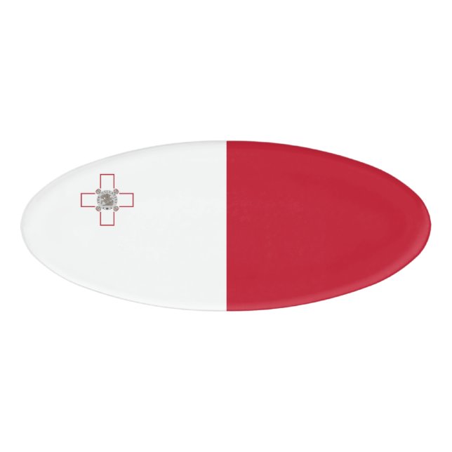 Malta-Flagge Namenschild (Vorderseite)