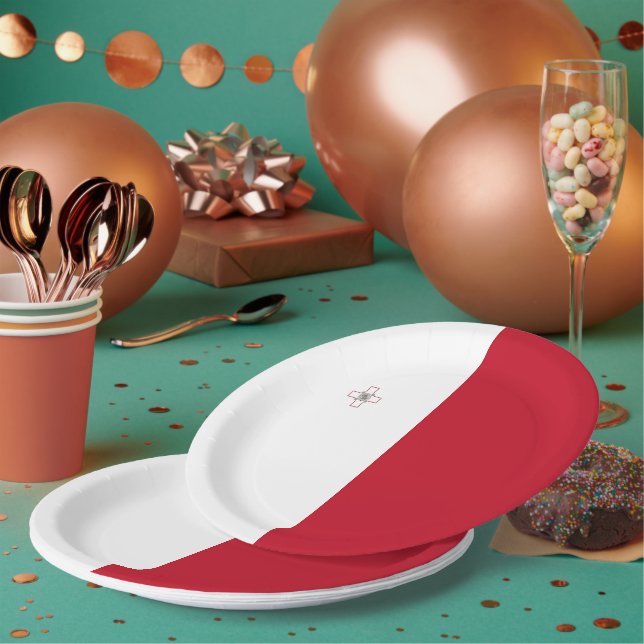 Malta-Flagge Pappteller (Multi)