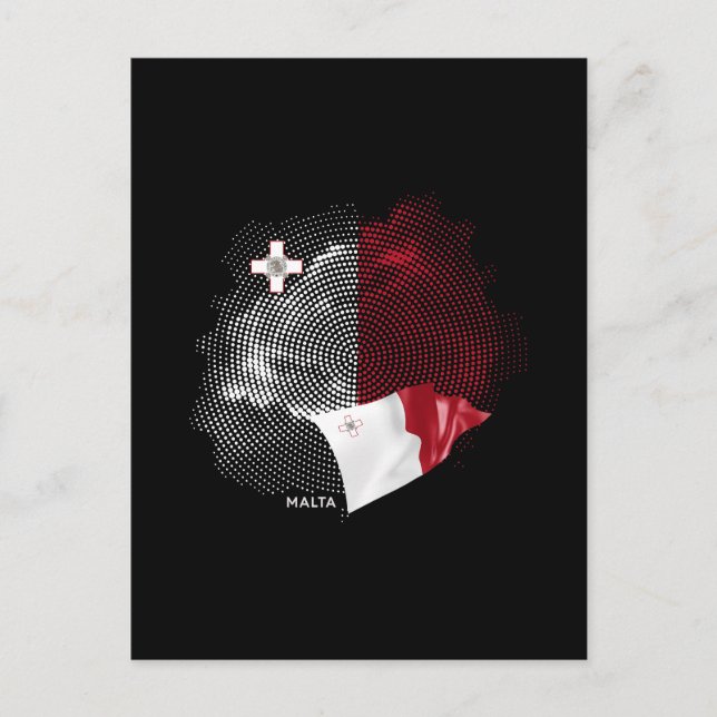 Malta-Flagge Postkarte (Vorderseite)