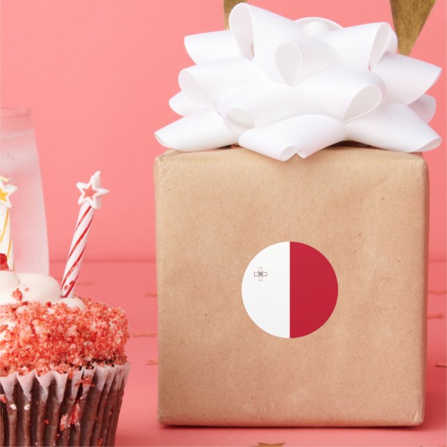 Malta-Flagge Runder Aufkleber (Party)