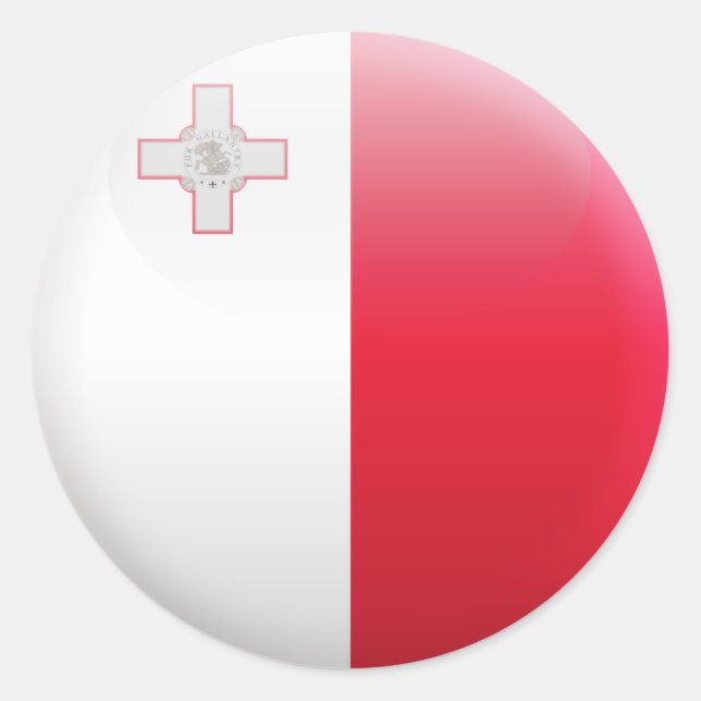 Malta-Flagge Runder Aufkleber (Vorderseite)