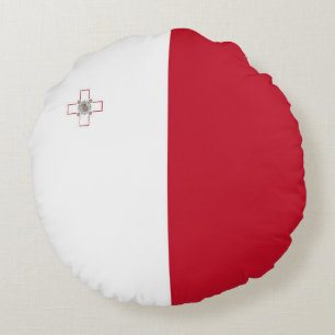 Malta-Flagge Rundes Kissen