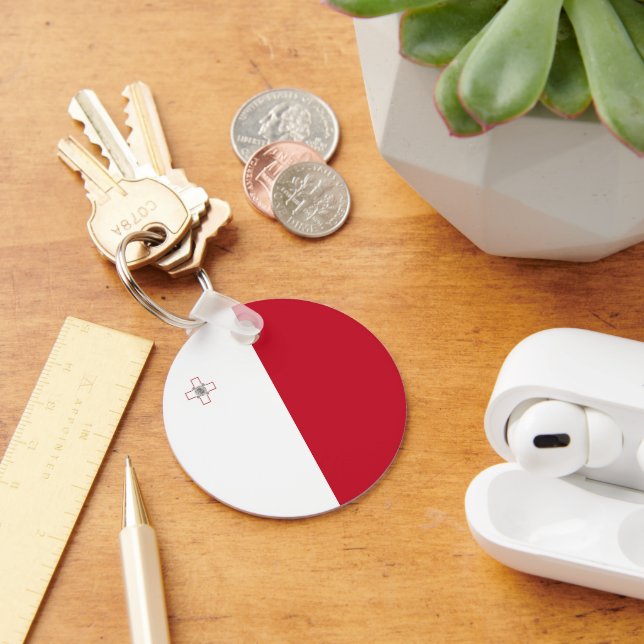 Malta-Flagge Schlüsselanhänger (Schreibtisch)