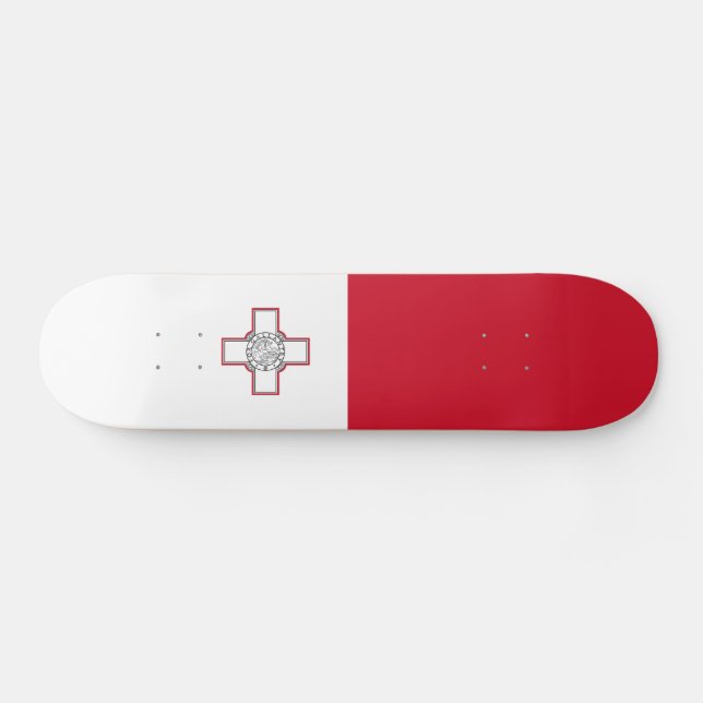 Malta-Flagge Skateboard (Horizontal)