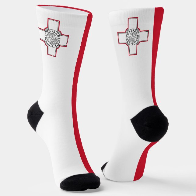 Malta-Flagge Socken (Gewinkelt)