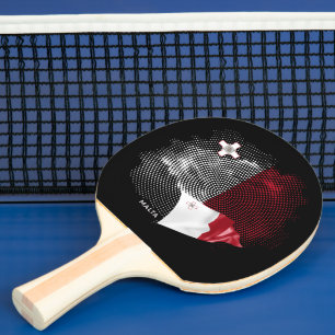 Malta-Flagge Tischtennis Schläger
