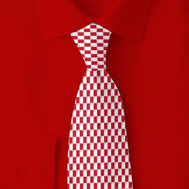 Malta-Flagge-Ziegelmuster Krawatte (Von Creator hochgeladen)