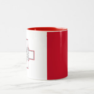 Malta-Flagge Zweifarbige Tasse