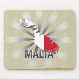 Malta-Flaggen-Karte 2,0 Mousepad