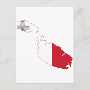 Malta-Flaggenkarte Postkarte