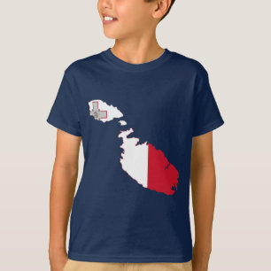 Malta-Flaggenkarte T-Shirt