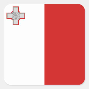 Malta Flaggensticker Quadratischer Aufkleber