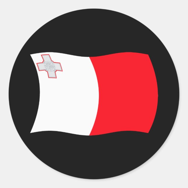 Malta Flaggensticker Runder Aufkleber (Vorderseite)