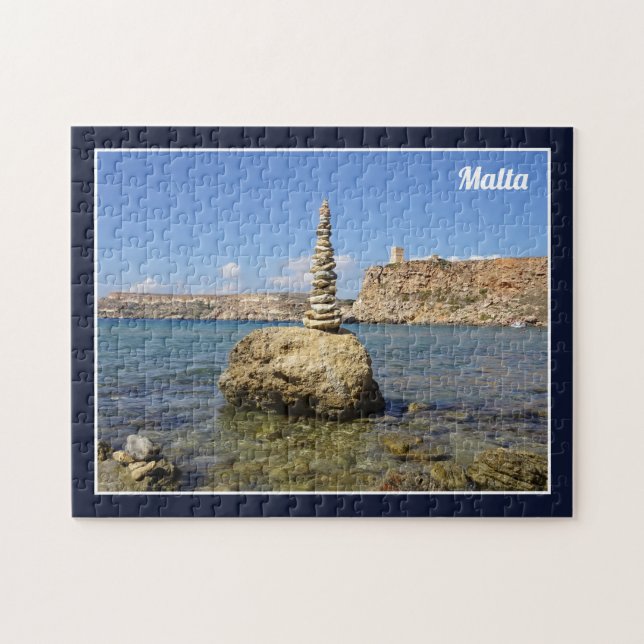 Malta Għajn Tuffieħa Bay Mediterranea Shore Puzzle (Horizontal)