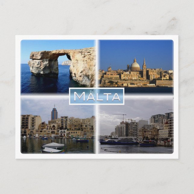 Malta - Gozo Mt Azure Window - La Valletta - Postkarte (Vorderseite)