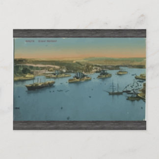 Malta - Grand Harbour, Vintage Postkarte