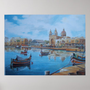 Malta-Hafenszene 1 Poster