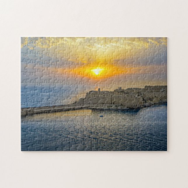 Malta Harbor Sunset. Puzzle (Horizontal)