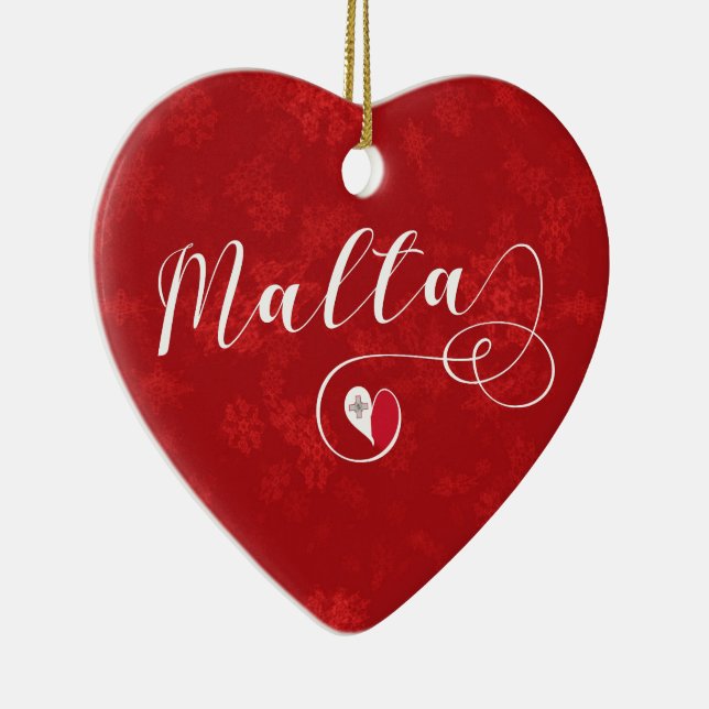 Malta Herz, Weihnachtsbaumverzierung, Maltesisch Keramik Ornament (Rechts)