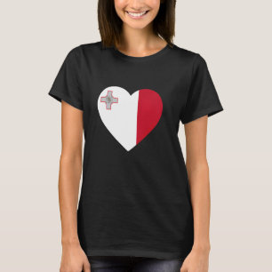 Malta Herzenflagge Patriotisches Land T-Shirt