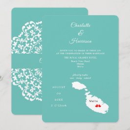 Malta Hochzeit in Urlaubsort Einladung