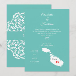 Malta Hochzeit in Urlaubsort Einladung