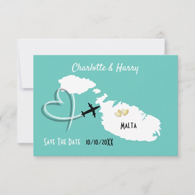 Malta Hochzeiten in Urlaubsort Save the Date im Au (Vorderseite)